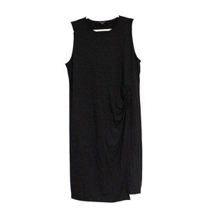 J Jill Wearever Collection Dress Size XL Black Stretch Minimalist Casual Ruched